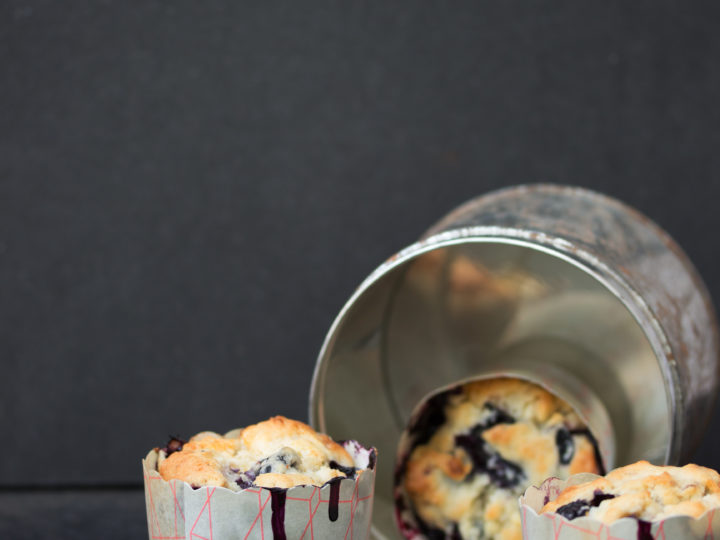 Blaubeer-Muffins mit weißer Schokolade