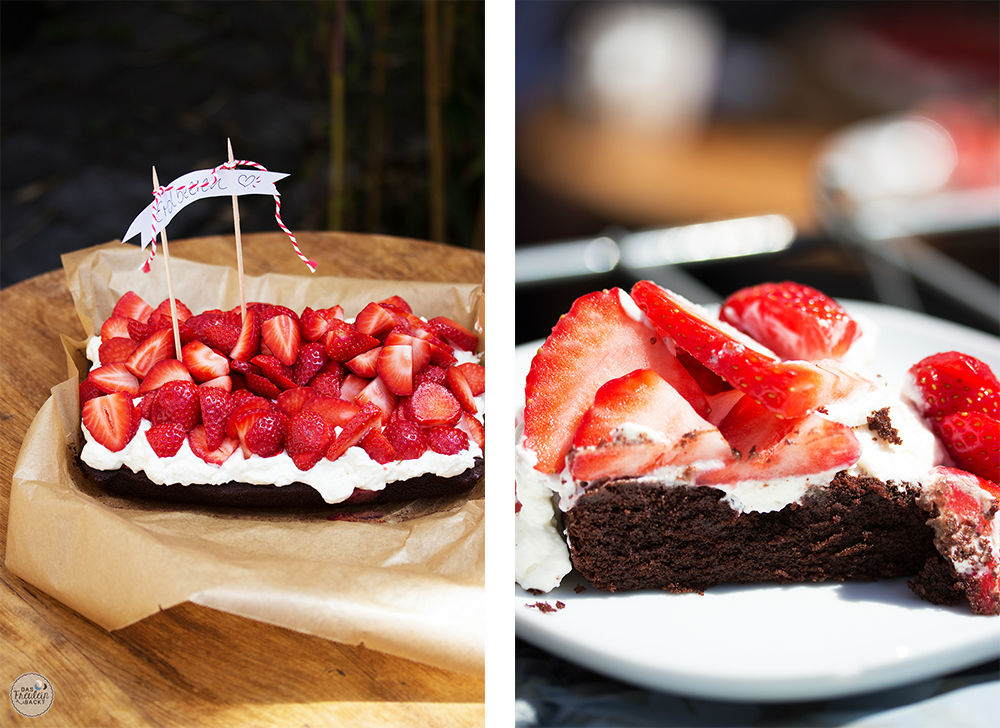 Erdbeer-Brownie-Kuchen
