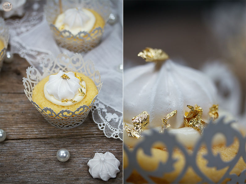Vanille-Cupcakes mit Blattgold